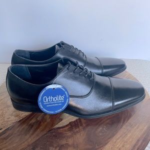 New Black Carlo Morandi Lace Up Leather Ortholite Size 11